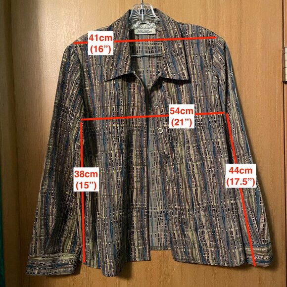 Michael Phillips Striped 2 piece blazer and button up skirt - Picture 3 of 10